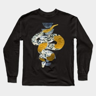 Delft Porcelain Snake Negative Painting Long Sleeve T-Shirt